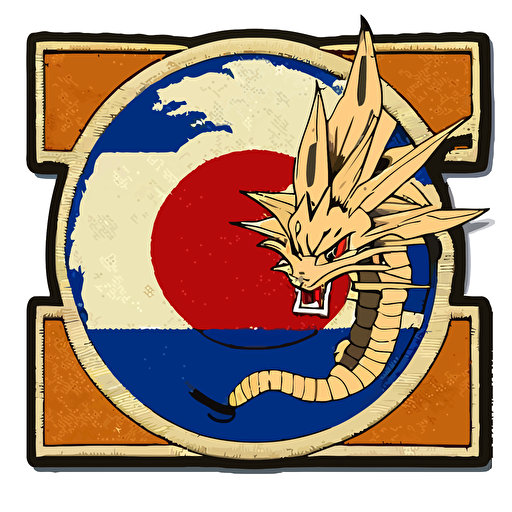 army patch, SonGoku mascot in the center of the patch, French flag, vector