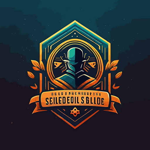 Simple and elegant bicolor vector logo for an old bookseller with sci fi elements