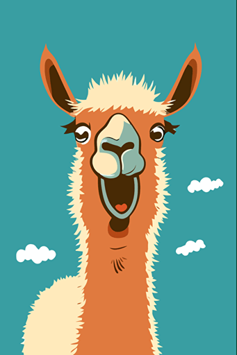 a silly lama sticking out its tongue, minimalistic, vector art,