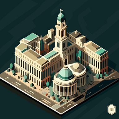 full london downtown in 1900 aerial view, isometric perspective, vectorial style, limited 3 color palette