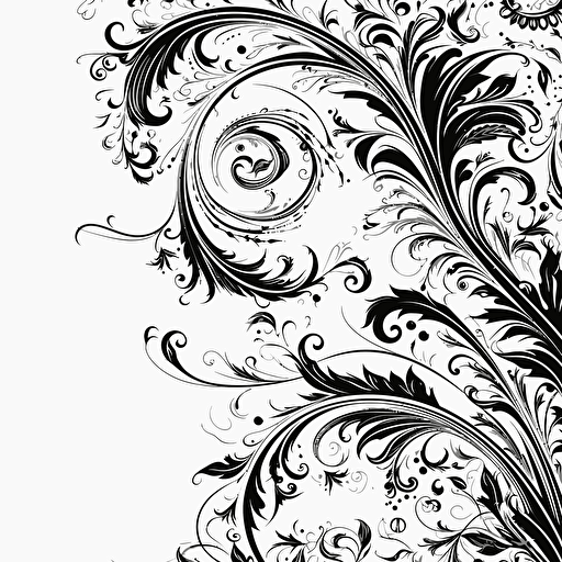 a sheet of black on white vector design page break ornaments, flourishes, hooladanders