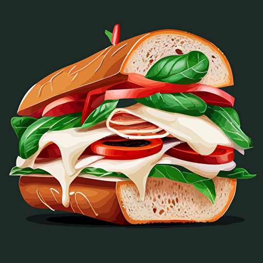 elegant, italian sandwich, vectorial,