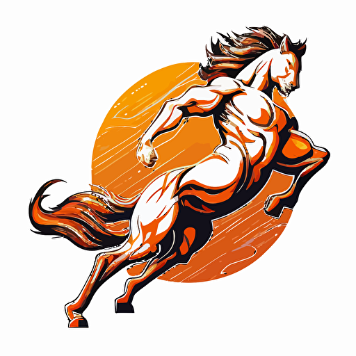 centaur in deep space, vector logo, vector art, emblem, simple cartoon, 2d, no text, white background