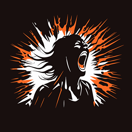 pictogram vector logo of person screaming