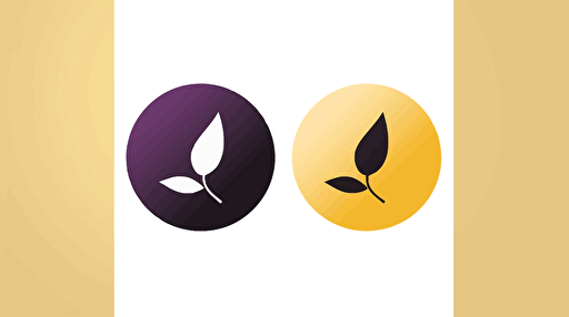 minimal vector logo, lavender and golden yellow colors with white and black accent