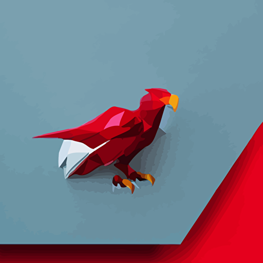 low poly vector white eagle icon book red background cgsociety artstation octane render