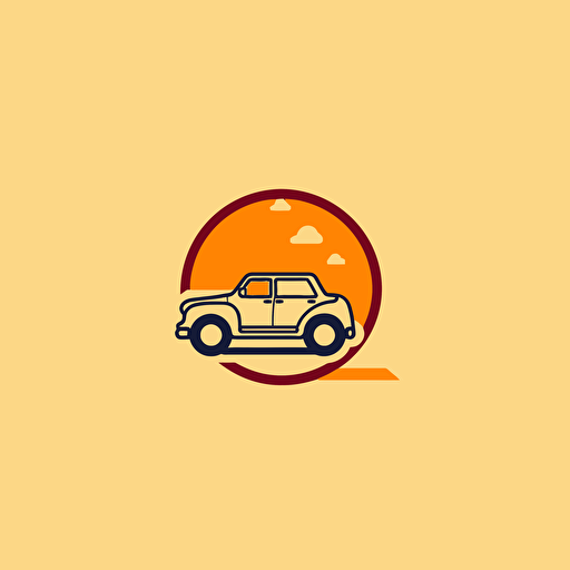 logo for ride-sharing company, flat 2d, vector, minimalist, simple, warm colors, square with rounded corners, dribbble and behance inspired