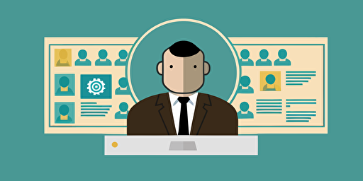 flat vector image, linkedin lead generation, no text, (no people)