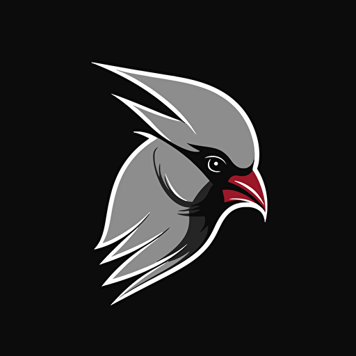 cardinal, professional business logo, minimalistic, greyscale, vector.