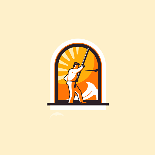 simple logo for a window cleaner flat vector