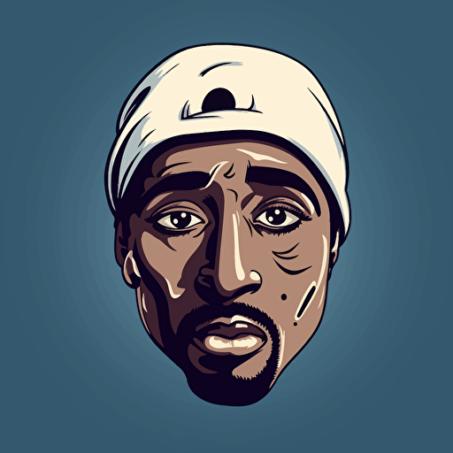 Tupac face, cartoon, svg, vector