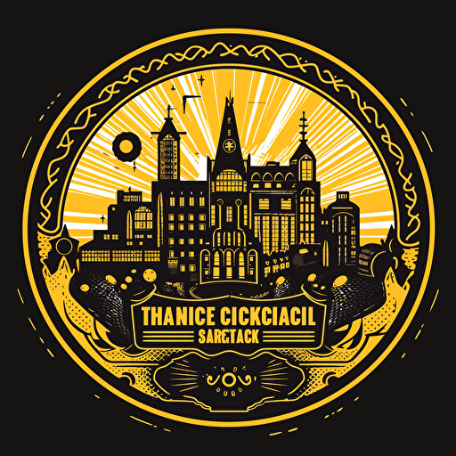 vector style sticker design for a conference on User Experience, set in Hamburg, all yellow and black,