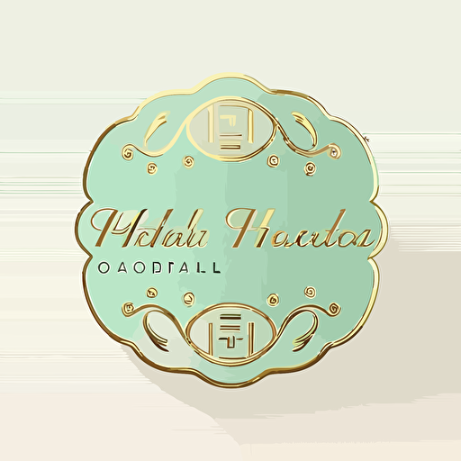 logotype modern Vector elegant stylish psychotherapy online. Colors mint and gold. Name of the company: HelpDial