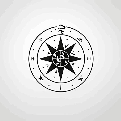 simple minimal vector logo for horoscope astrology reader, whie background