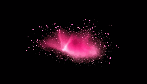 Vector pink sparkles on an isolated transparent black background. Atomization of pink dust particles png. Glowing particles png. pink dust. Light effect