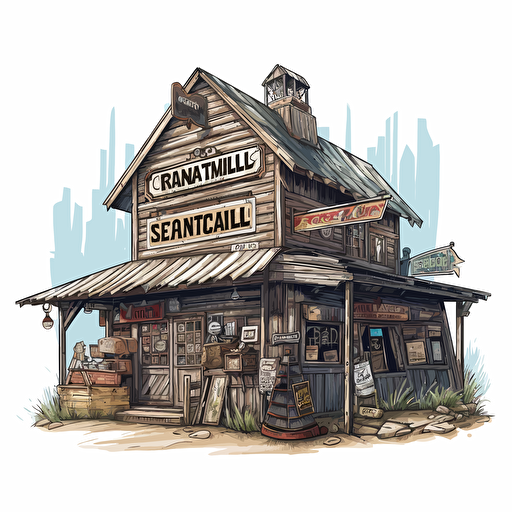 vector drawing of a general store