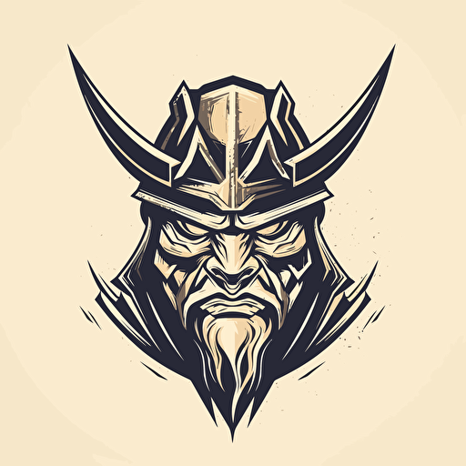 vector streaming logo of a samurai head, small scale