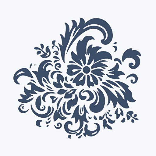 batik logo motive, 2d, vector, white background