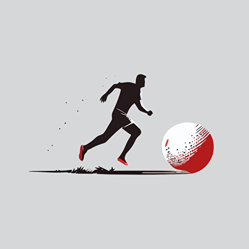 a logo no text, simple, vector style, a man chasing a golf ball. side profile.