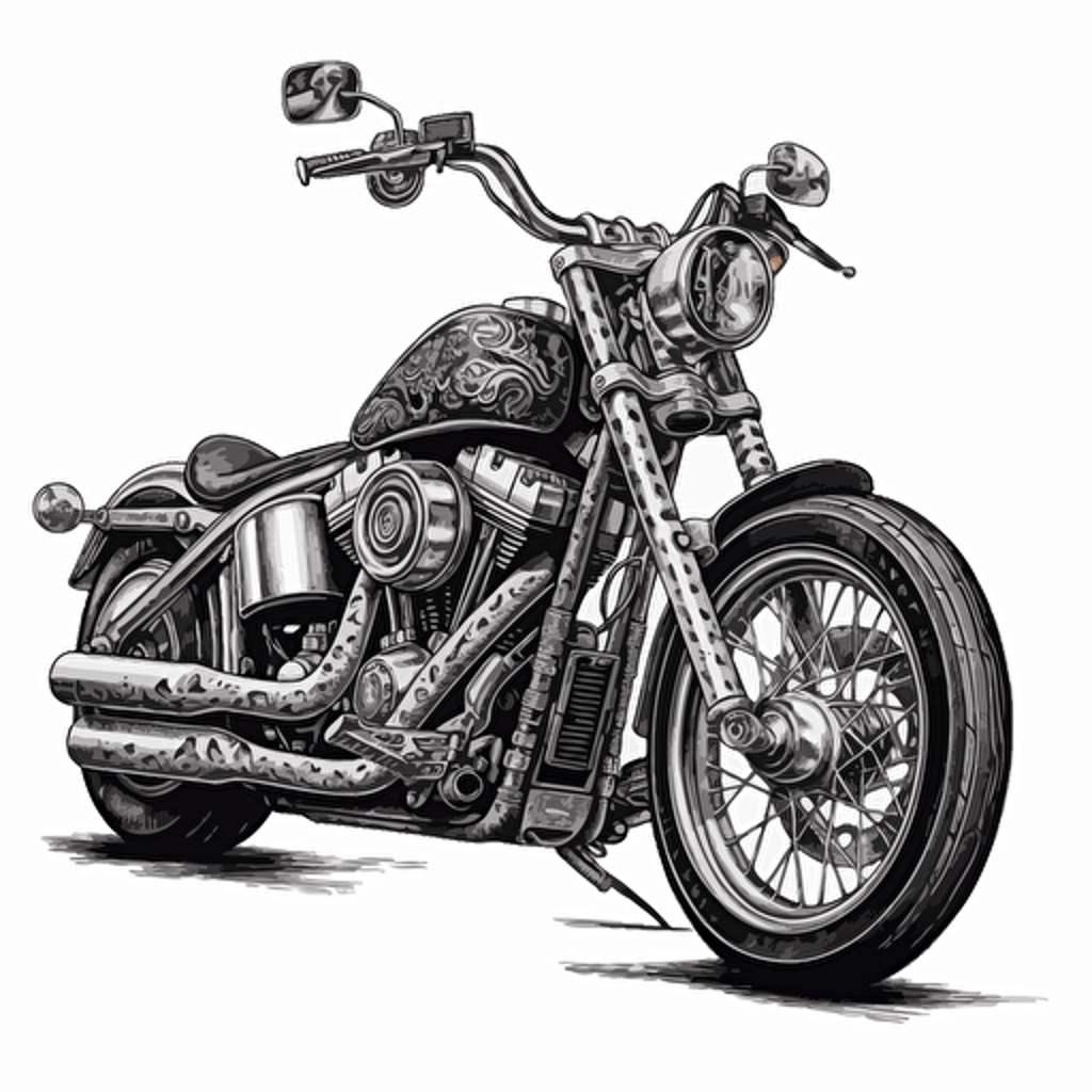 harley davidson club style dyna::4 , vector art, high detail, contour, air brush, ar 16:9