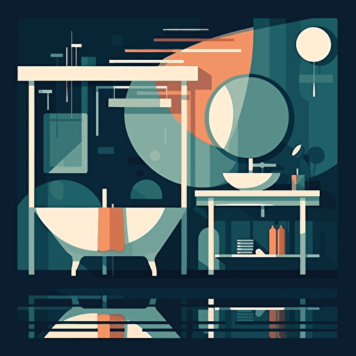 vector art minimalist sink bathroom