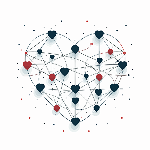 heart connection, simple line vector illustration
