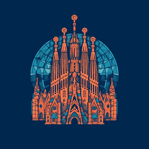 mosaic sagrada familia vector logo simple