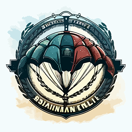 skydive parachute rigging logo 2 colors clean vector style