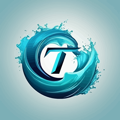 logo vague, dynamique, lettre T, vectoriel