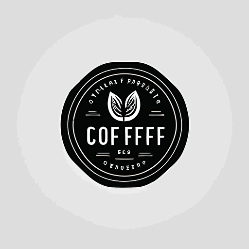 flat, 2d, coffee, vector minimalist modern coffee logo, black and white, simple, modern, minimal, coffee product company logo