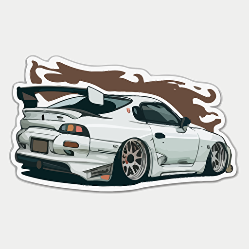 toyota mk4 supra, sticker, vector, white background