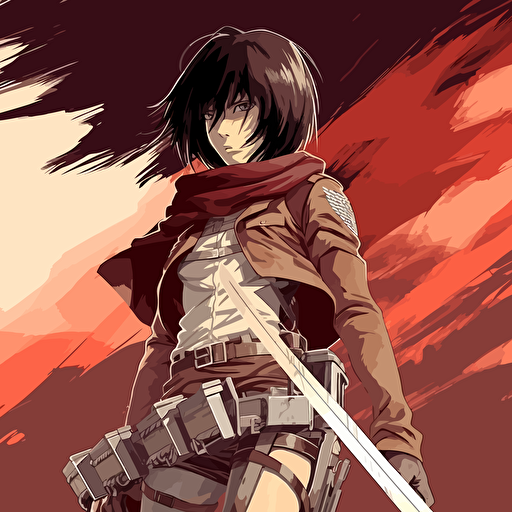 Mikasa Ackerman, anime attack of the titans, vector