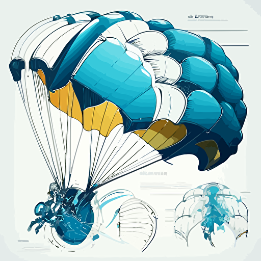 skydive parachute packing rigging design clean vector style