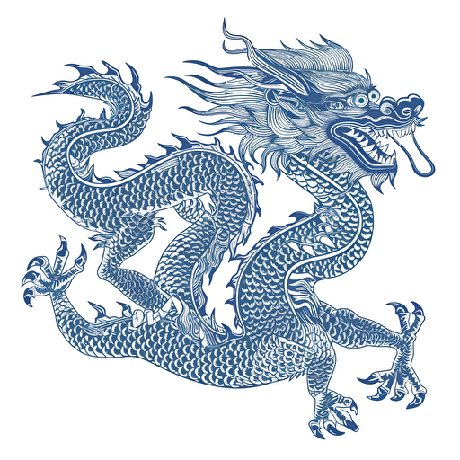 vectorized chinese dragon