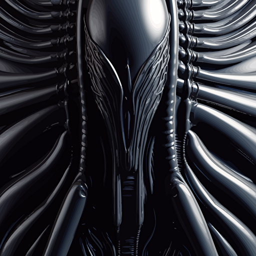 minimal mathetmatical surfaces in the style of HR Giger, 1980's vector based render