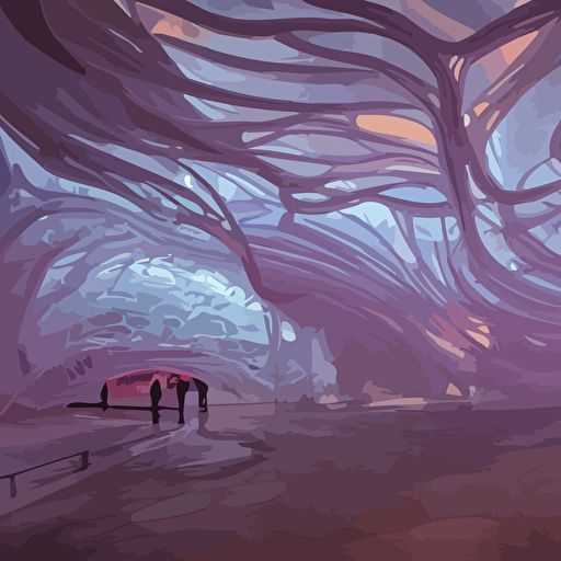 extremely detailed awe stunning beautiful futuristic smooth curvilinear museum interior translucent gills hyper real 8k colorful 3d cinematic volumetric light atmospheric light