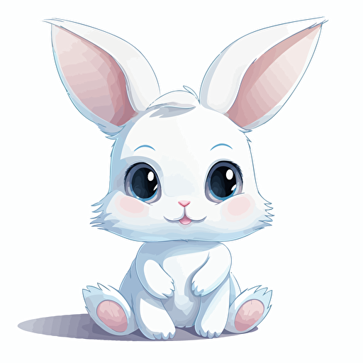 bunny, vector art, white backround, anime bunny