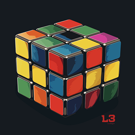 rubik's cube 3x3 in vector