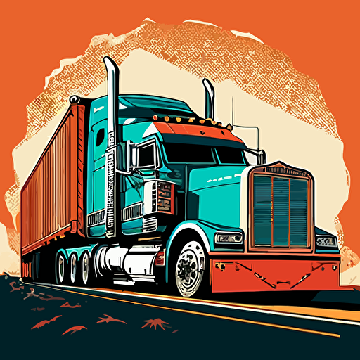 Trucking vector, in Route, Cargo