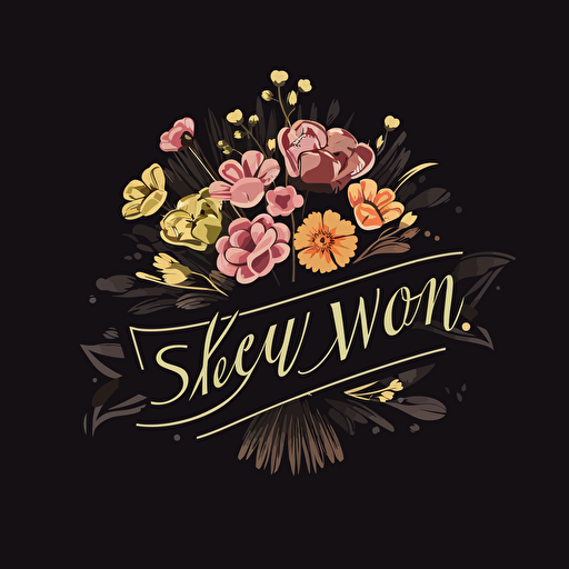 flower shop logo, vector