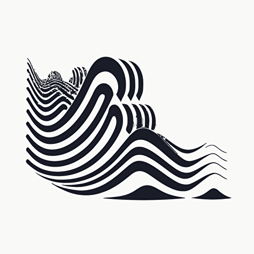 waves vector logo, neo minimalistic, abstract, carl andre style