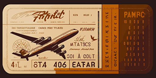 vector art of airline ticket to paris