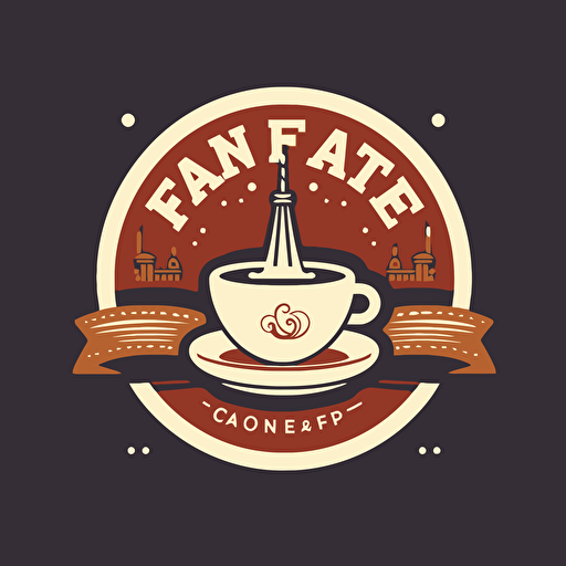 create a logo for a cafe that sell coffee and french pastry. high resolution vector. The logo have a cup of coffee or coffe bean and french pastry element. The overall effect should be a logo that feels both modern or urban lifestyle.