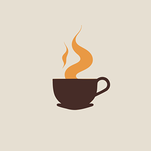 coffee logo, 2d, flat, minimal, white background, vector