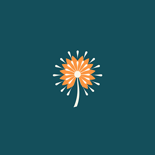 Technology company logo, vector, flat design, dandelion