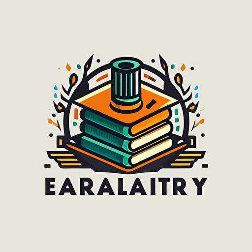 Modern vector logo for a library themed search engine