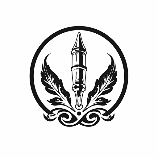 book editor logo, black and white, vector white background