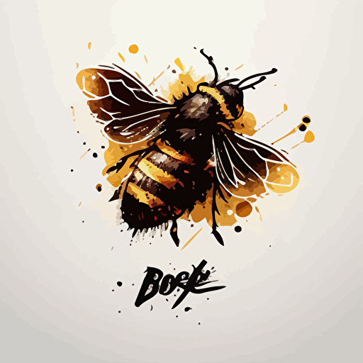 logo for rook honeybee co, vector drawing minimalistic