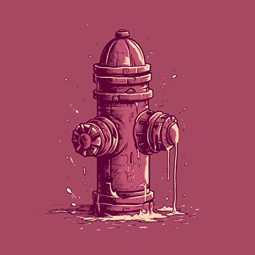 expliding hydrant red wine vector simple drawing, no text, solid color background