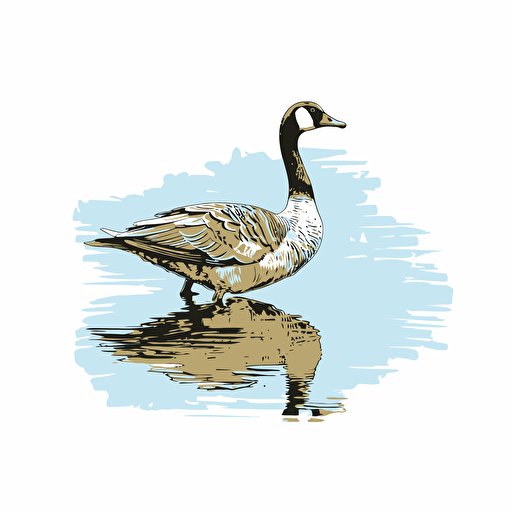 canada goose in vector art line style
